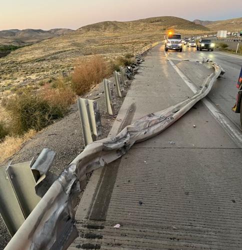 Emergency guardrail repair on I-80