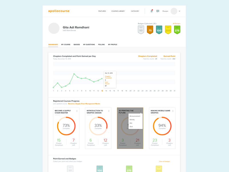 Online Course Dashboard