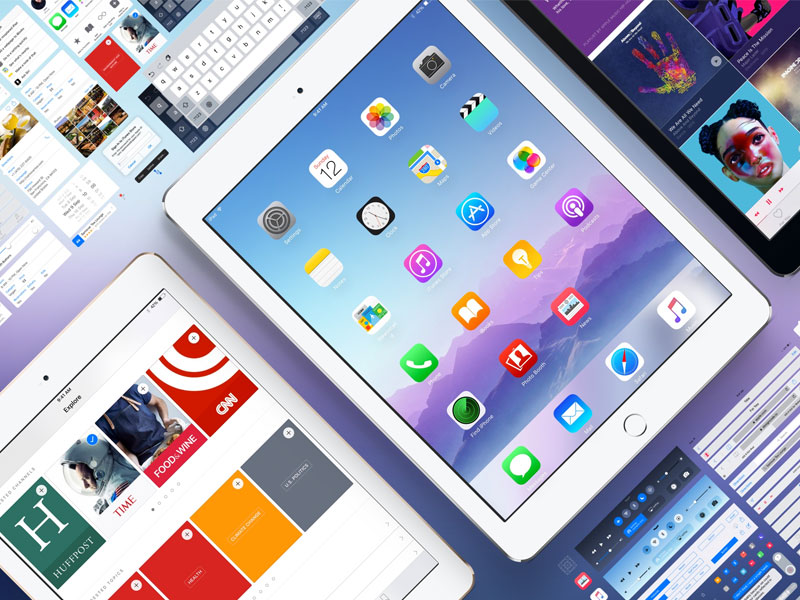 iOS 9 GUI Kit for iPad