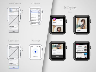 Instagram Direct - Apple Watch Concept