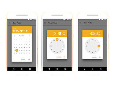 Android Date and Time Pickers