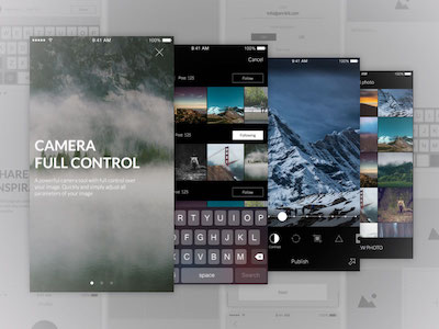 UI and Wireframe Kit for Photo App