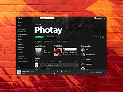 Spotify Mac App UI