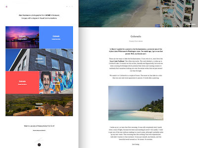 Travel and Photo Blog Web Design