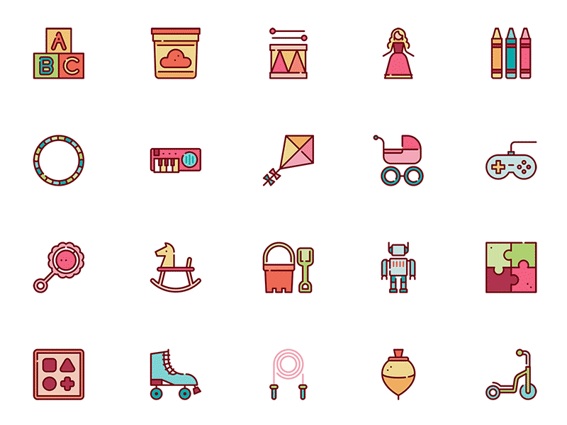 Toys Icons Set