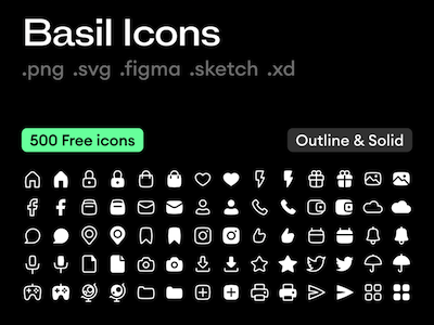 250 Basil Icon Set