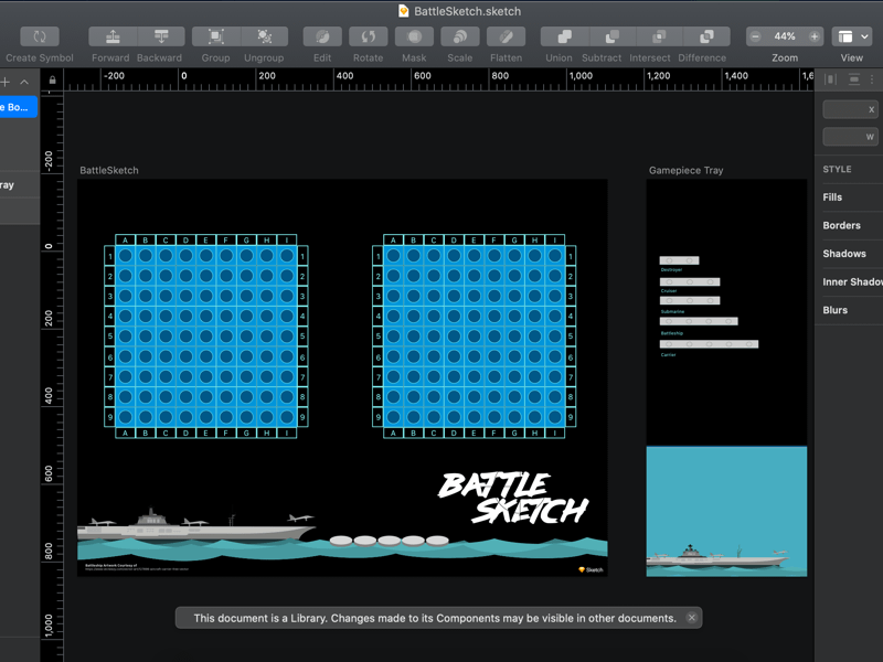 Battleship Game in Sketch