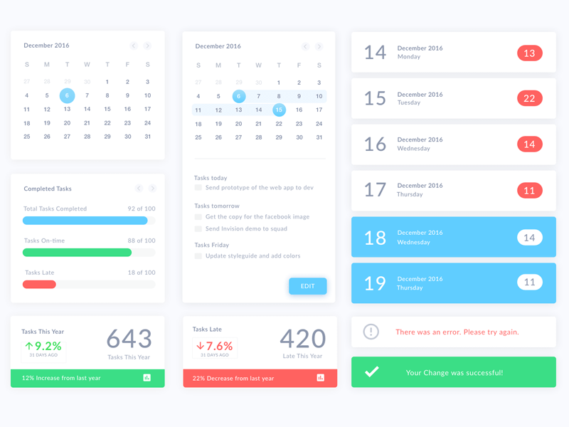 Calendar UI Elements