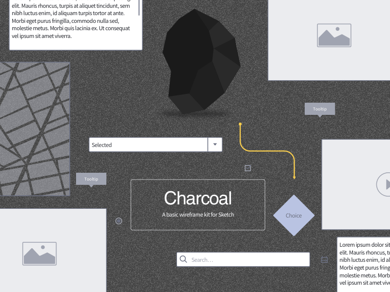 Charcoal Basic Wireframe Kit