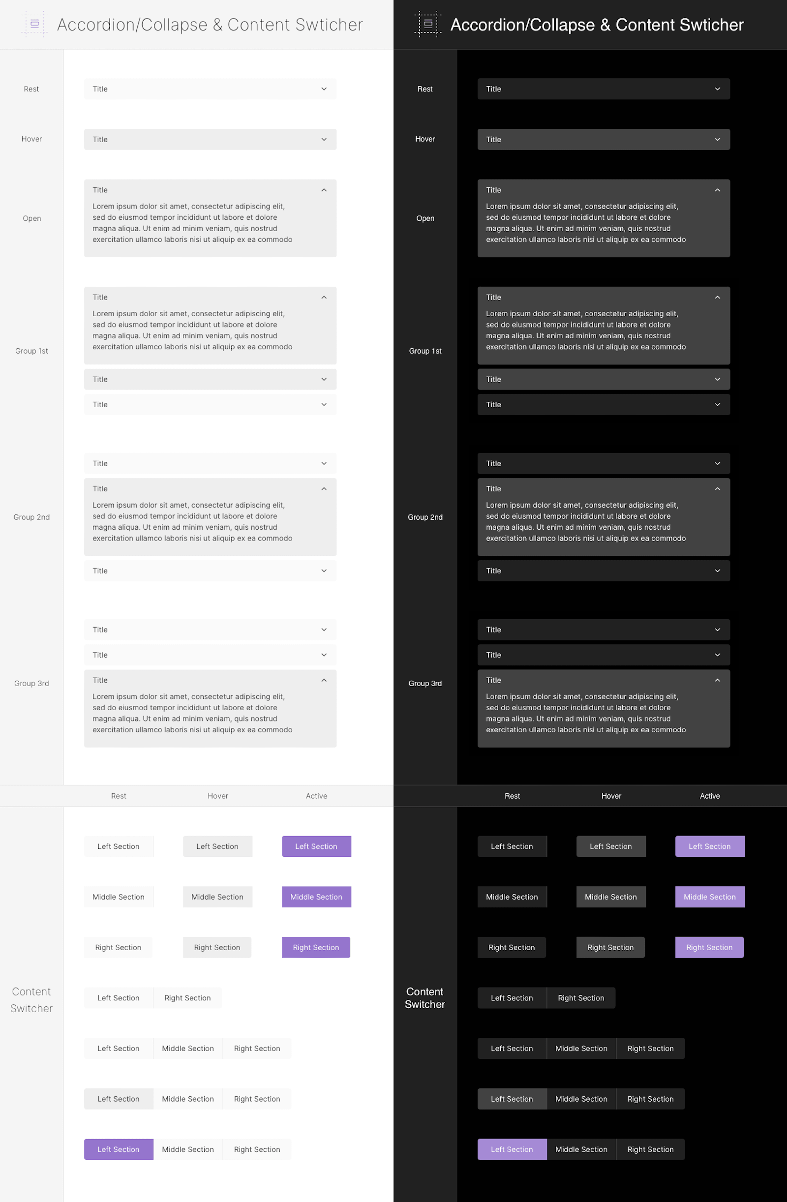 Components - Accordion & Content Switcher