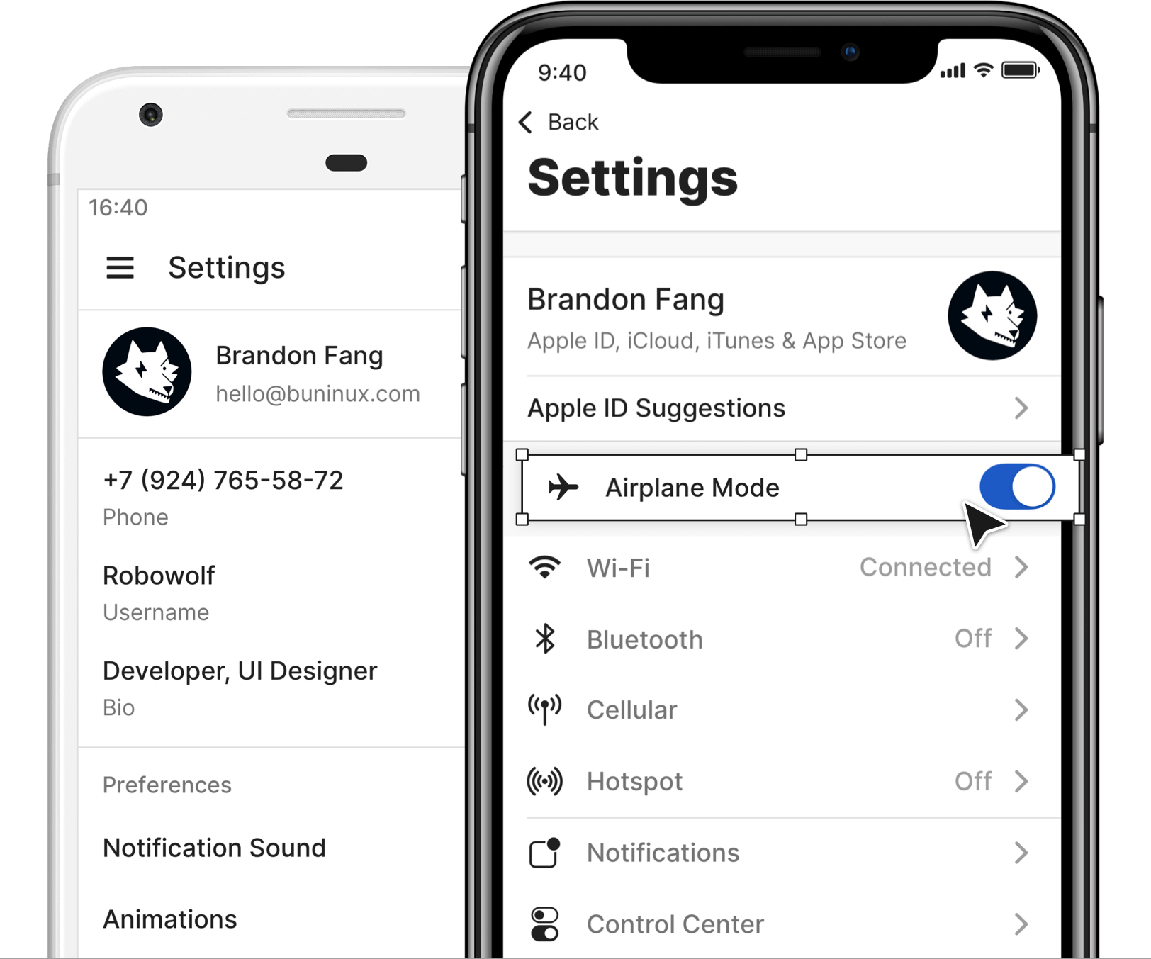 iOS and Android Components