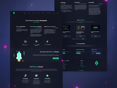 Etherium Classic Concept Landing Page