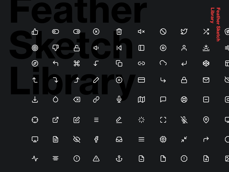 200 Icons - Feather Sketch Library