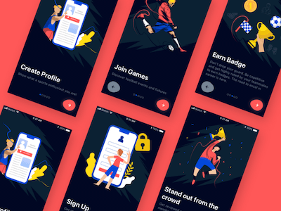 Soccer App Onboarding Screens