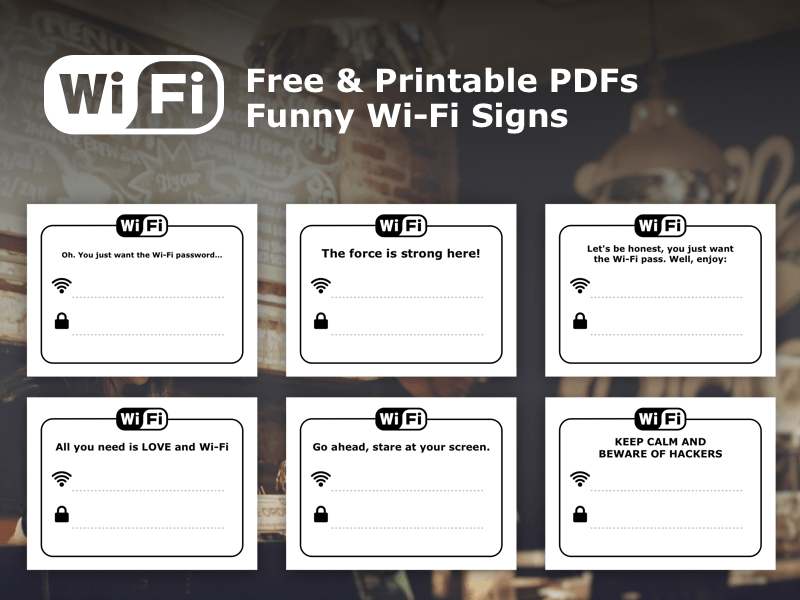 Free Wi-fi Printable Signs