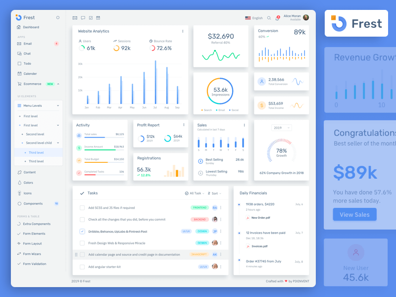 Frest Admin UI Kit