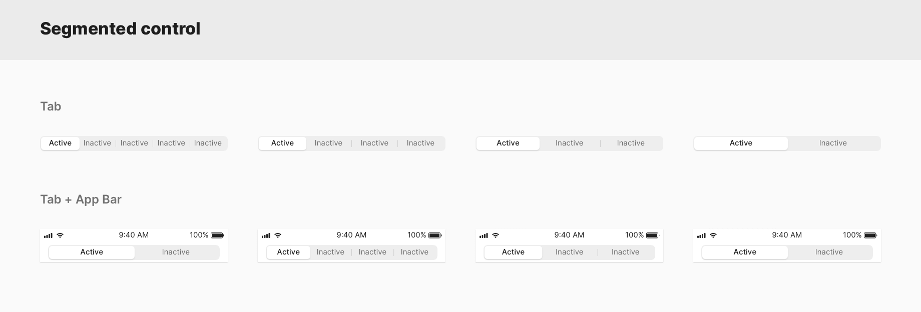 iOS Light - segmented