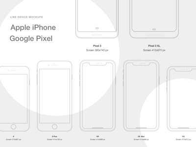 Line Mockups for iPhone and Google Pixel