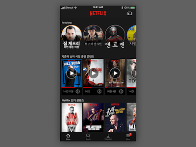 Netflix iOS Home View