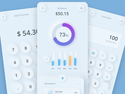 Neumorphism Calculator Concept