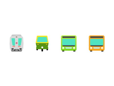 New Delhi Public Transport Icons