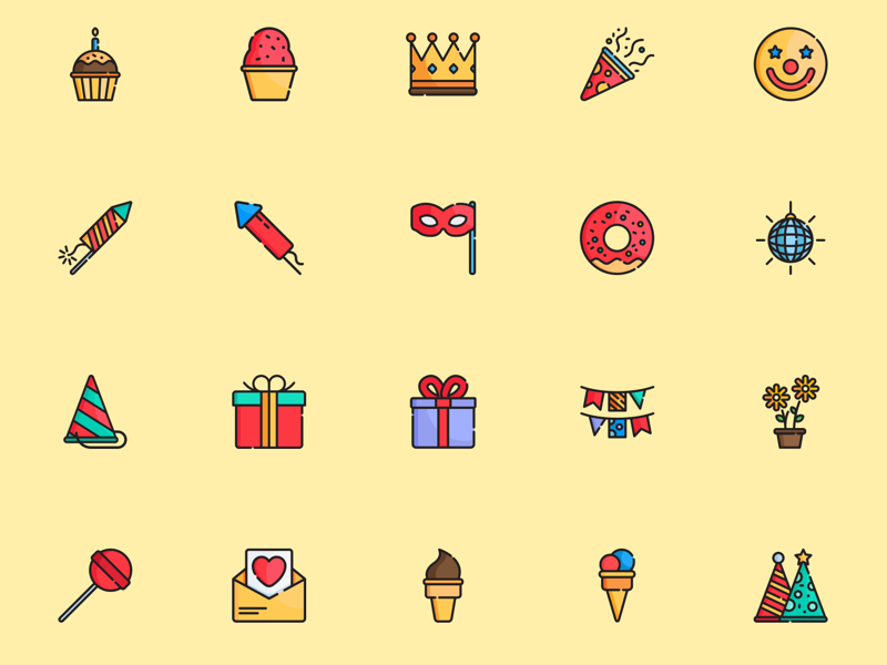 Party Elements Icon Set