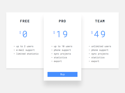 Simple Pricing Table